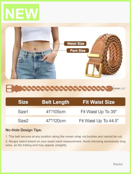Woven Leather Belt with Gold Buckle - Versatile for Jeans or Dresses